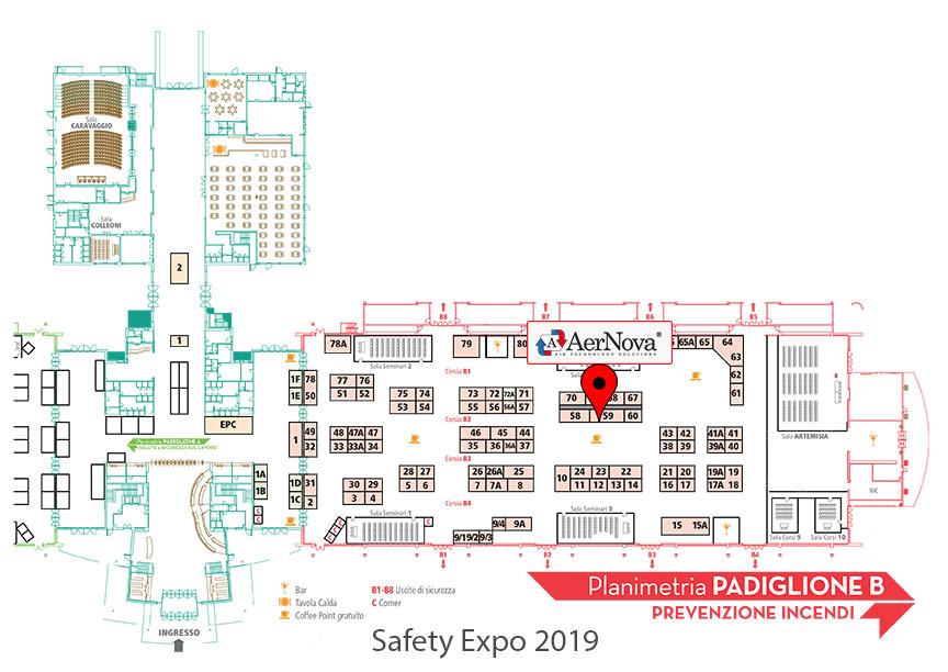 planimetria safety expo 2019 padiglione b prevenzione incendi